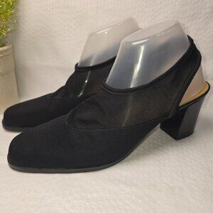 CALICO BLACK ROUND TOE SLINGBACK HEEL MESH WOMENS SIZE 9